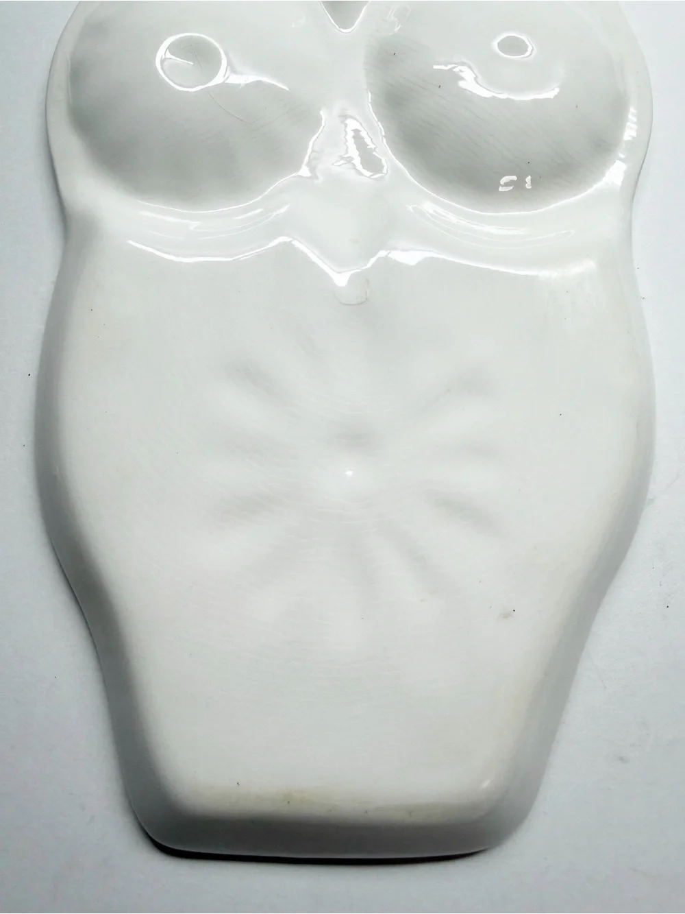 Vintage MCM Hand Painted Ceramic Owl Spoon Rest